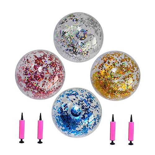 ibasenice 4 Stück Glitzer Strandbälle Aufblasbare PVC Bälle mit Sequin Konfetti für Pool und Strand Spaßspielzeuge für Sommeraktivitäten Luftpumpen ibasenice 4 Stück Glitzer Strandbälle Aufblasbare PVC Bälle mit Sequin Konfetti für Pool und Strand Spaßspielzeuge für Sommeraktivitäten Luftpumpen von ibasenice