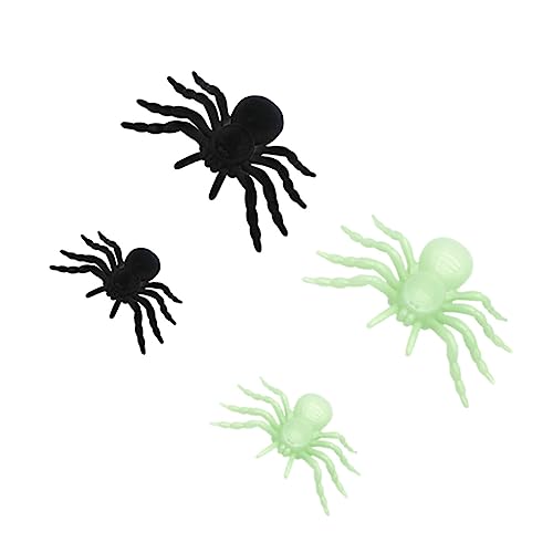 ibasenice 4 Stück Halloween Deko Spinnen Realistische Schwarze und Grüne Kunststoffspinnen für Gruselige Party für Halloween Feiern und Streichideen von ibasenice
