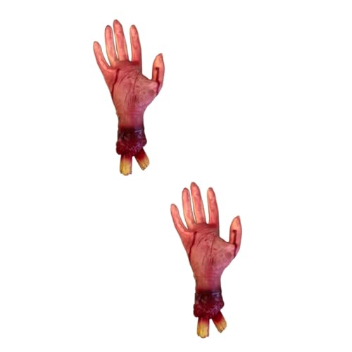 ibasenice Halloween-Zubehör 4 Stück Halloween Sakrales Zubehör für zerbrochene Hände verdammte falsche Hand abgetrennte Hand Blut gebrochene Hand Stumpf Requisiten Spielzeug von ibasenice
