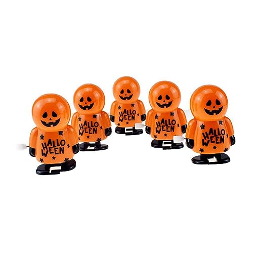 ibasenice 4 Stücke Orange Springen Kürbis Mann Spielzeug Wind-up Halloween Dekorationen Dauerhafte für Jungen und Mädchen von ibasenice