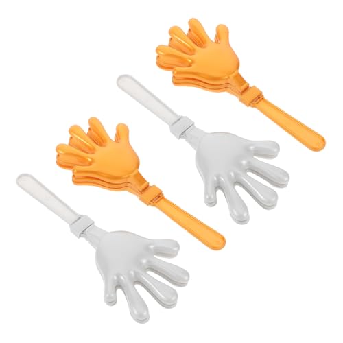 ibasenice 4 Stück Handklapper Geräuschmacher Leichte Cheering Tools in Gold und Silber Laute Partyhilfen für Geburtstagsfeiern Sportveranstaltungen und Karneval von ibasenice
