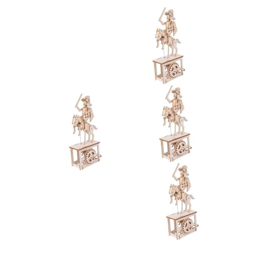 ibasenice 4 Stück Holzpuzzle Denksportaufgaben aus Holz Stereoskopisches Puzzle Holz 3D Spielzeug Rätsel Puzzle aus Holz Montage Ritterhandwerk hölzern Kunsthandwerk Dekorationen Kind von ibasenice