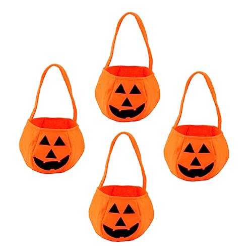 ibasenice 4 Stück Kürbis-süßigkeiten-eimer Kürbis-süßigkeits-einkaufstasche Halloween-eimer-dekoration Süßigkeiten-geschenktüten Halloween-partygeschenke Kleidung Spielzeug Kind von ibasenice