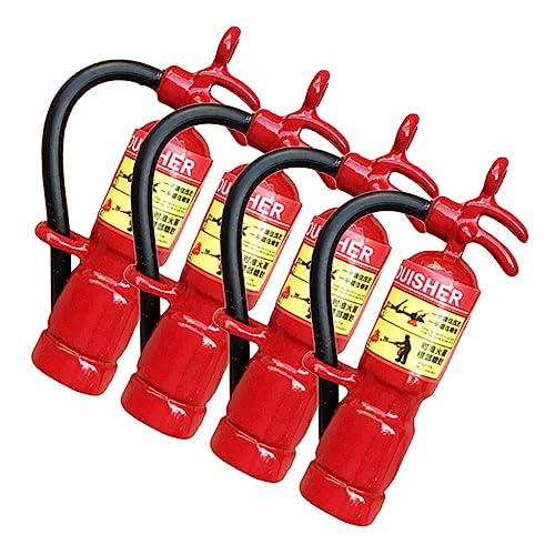 ibasenice Mini- - -zubehör Miniatur-feuerlöscher Im Maßstab 112 Metallanhänger 4-teilig Spielzeug-feuerlöscher Für Spielhaus von ibasenice