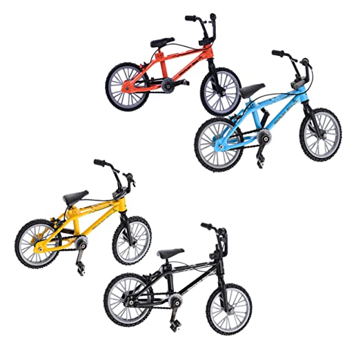 ibasenice 4 Stück Mini Finger Bikes Abnehmbar und Konfigurierbar Finger Sportspielzeug in Gelb Blau Schwarz Orange zur Handkoordination und Stressabbau Dekoratives Modell für Erwachsene von ibasenice
