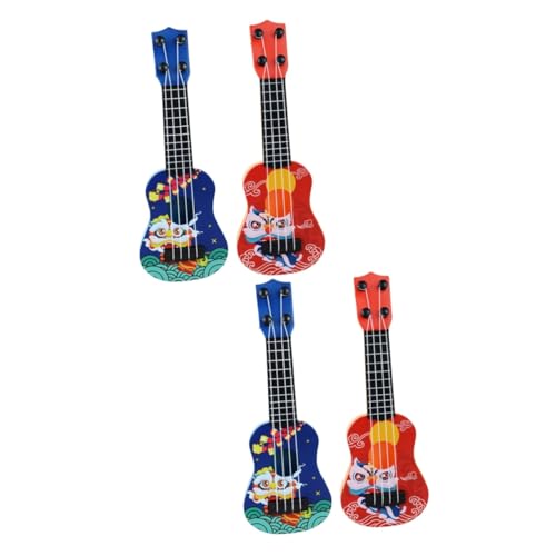 ibasenice 4 Stück Mini-Gitarre Kinderspielzeug Klavier für Kinder Instrumente für Kinder Spielzeug für Kleinkinder Spielzeug für Mädchen Kleinkind-Ukulele Kindergitarre für Jungen Musik Abs von ibasenice