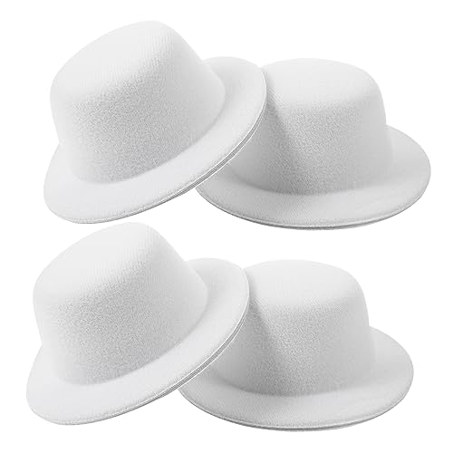 ibasenice 4 Stück Mini-Hut Hundemütze Miniaturhüte Gnomenhüte Mini-puppenmütze Kleine Schneemannmützen Kleine Geburtstagshüte Miniatur-weihnachtsmütze Mini-schneemannmützen Kappe Weiß Stoff von ibasenice