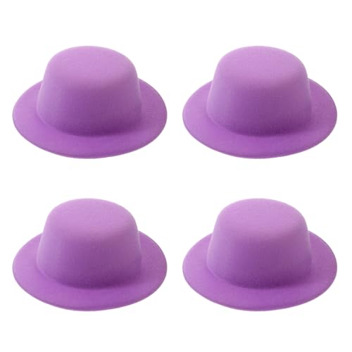 ibasenice 4 Stück Mini-Hut Mini-Zylinder Helikopterhut Neonhut Top-hat-kostüm Paillettenhut Beleuchteter Cowboyhut Clownhut Propellerhut Gnomenhüte Kleine Hüte Schneemann-Hut Stoff Violett von ibasenice