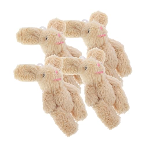 ibasenice 4 Stück Mini Kuschelhasen Plüschtiere Detailreiche Miniatur Hasen Deko Geeignet als Puppenhaus Zubehör und DIY Mini Haus Accessoires Weiche Stofftier Kaninchen für Kinderzimmer und von ibasenice
