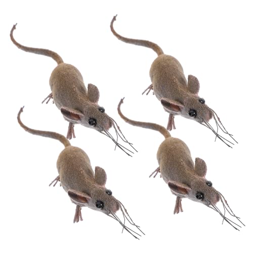 ibasenice 4 Stück Mini Mäuse Massenspielzeug Mini Partygeschenk Simulationsmäuse Dekorative Lebendige Ornamente Künstliche Mäuse Dekoration Bastelmäuse von ibasenice