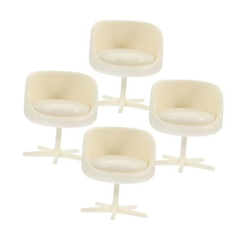 ibasenice 4 Stück Mini Office Chair Model Miniaturstühle zum Basteln Mini-Spielzeugstuhl kleine Stuhltischdekoration Miniaturmöbelmodell Mini-Basteldekoration Miniaturhauszubehör Abs Beige von ibasenice