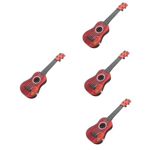 ibasenice 4 Stück Mini-Simulations Gitarre Spielzeug Ukulele Baby-Gitarre Kleinkind Gitarre Mini-Gitarre Gitarre für Anfänger Kinder Gitarre Minigitarren Musik Modell kleine Gitarre Abs von ibasenice