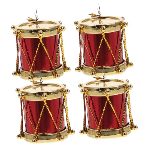 ibasenice 4-teiliges Miniatur-Schlagzeug-Set Fürs Puppenhaus – Trommel-Modell-Set Musikinstrument Mini- - Realistische Jazz-Trommel-Miniatur Mini-hauszubehör von ibasenice