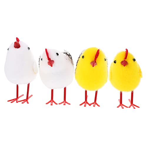 ibasenice 4 Stück Osterküken Fuzzy Küken Ostern Hühnchenspielzeug Ostern-Huhn- Partyzubehör -Huhn-stofftier Küken Osterdeko Gefälschtes Kükenspielzeug Küken Plüsch von ibasenice