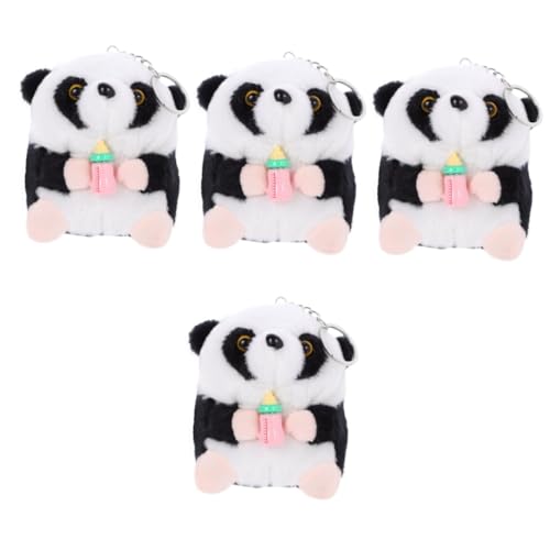 ibasenice 4 Stück Panda-Spielzeug Tier Schlüsselanhänger Geschenke Für Babymädchen Schmücken Panda Gefüllte Puppe Plüschpanda Zum Kuscheln Süßer Panda-plüsch Kleine Samt Sofa Panda-Puppe von ibasenice