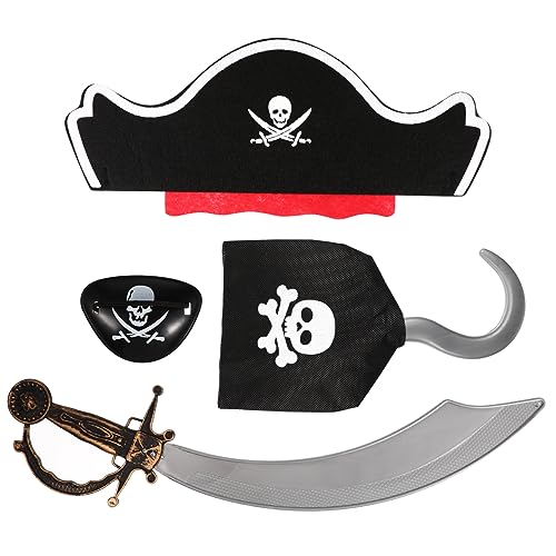 ibasenice 4 Stück Piratenanzug Kostüme Piratenkostümparty Piratenrequisiten verkleiden halloween dekoration halloween-dekoration Piraten-Requisiten Piraten-Performance-Requisiten Plastik von ibasenice