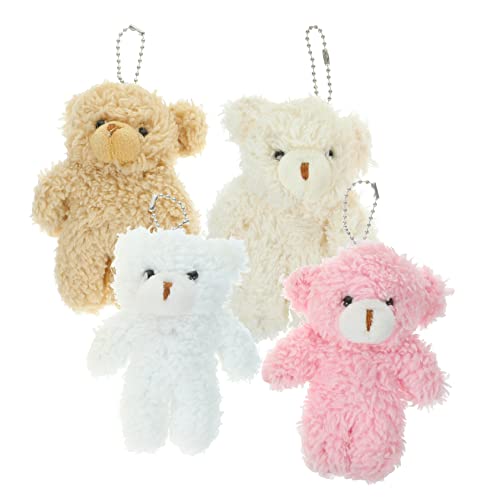 ibasenice 4 Stück Plüschbär lauch Kuscheltier niedliche weinachtsgeschenk wohnaccessoires plushible snugible Rucksack-Zubehör Rucksack-Schlüsselanhänger Flauschiges Hängedekor von ibasenice
