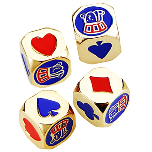 ibasenice 4 Stück Poker Würfel Dekorationen Würfelspiel Requisite Rollenspiel Würfel Pokerwürfel Bastelwürfel Selber Machen Karneval Würfel Zarte Würfelstütze Retro-würfel Metall von ibasenice