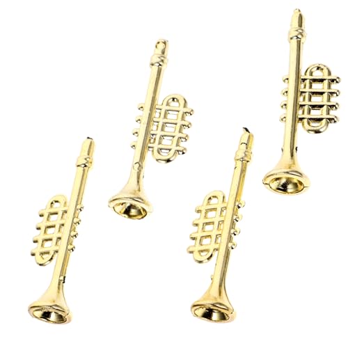ibasenice 4 Stück Puppenhaus-mini-Musikinstrument-Ornamente Spielzeuginstrument Für Puppenhaus Mini-Instrument- Miniatur Musikinstrumente Dekoration Miniatur- Golden Plastik von ibasenice