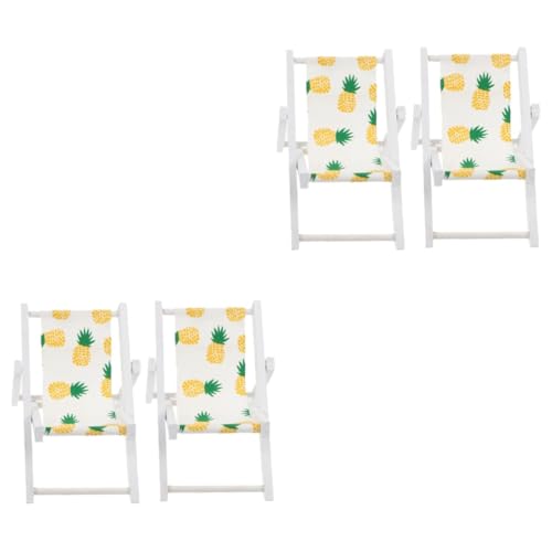 ibasenice 4 Stück Puppenhaus-Modell Winzige Möbel Mini Faltbarer Strandkorb Mini-klappstühle Mini-Stuhl Miniatur-Lounge-Stuhl-Requisite Mini-Ornament Mini-strandkörbe Leinen- Baby Sache von ibasenice