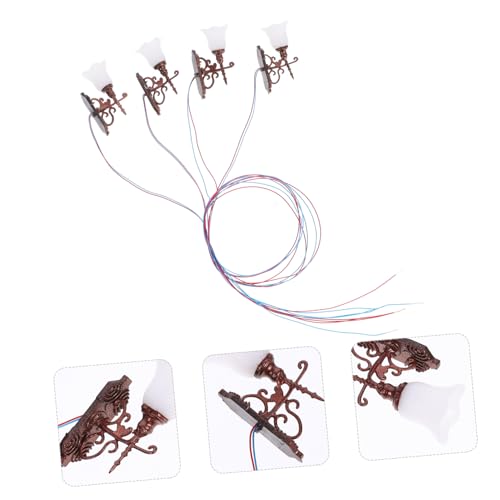 ibasenice 4 Stück Puppenhaus Wandleuchte Mini-Baumlichter Lichterkette batteriebetrieben DIY Miniaturhaus Modellbau Zubehör schreibtischlampe Simulationswandlampe Zubehör für Miniaturszenen von ibasenice