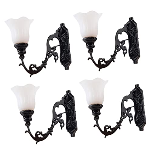 ibasenice 4 Stück Puppenhaus Wandleuchte Puppenstuben-tischlampe Mini-klimaanlage Lichter Kleines Led- Kleine Klimaanlage Modell Lampe Emittieren Sandkunst Black Abs von ibasenice