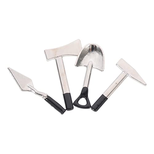 ibasenice 4 Stück Puppenhaus-Werkzeuge Puppenhauszubehör Miniatur-gartengerät Märchen Handwerk Puppenmöbel Winziges Puppensachen Mini-Dekoration Mini-Ornament Silver Legierung von ibasenice