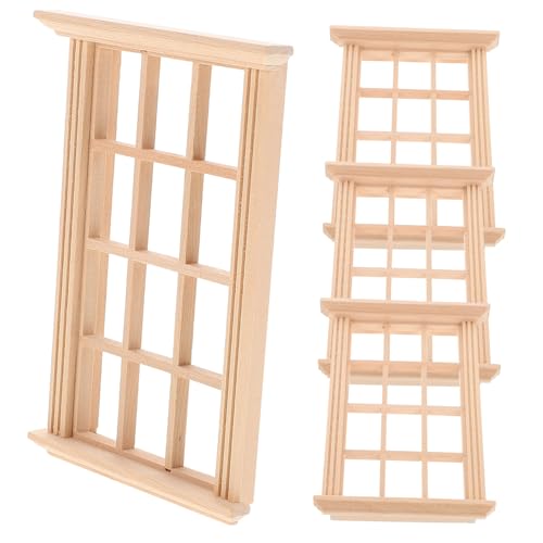 ibasenice 4 Stück Puppenhausfenster Kleine Hausdekoration Kleines Mini Requisite Rollenspielspielzeug Miniatur Outdoor Werkzeuge Kinderspielzeug Mini Hauszubehör Mini von ibasenice