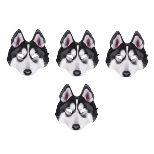 ibasenice 4 Stück Realistische Halloween Hundemaske Verstellbar Vollkopf Tiermaske für Karneval Cosplay Party Maskerade Dekorationen für Maskenball und Kostümveranstaltungen von ibasenice