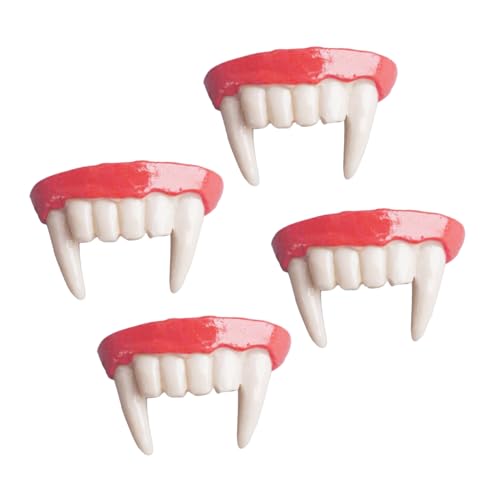 ibasenice 4 Stück Realistische Vampirzähne Halloween Cosplay Fangzähne für Erwachsene Komfortable Wiederverwendbare Gruselgebisse für Zombie Dämonen Rollenspiele ibasenice 4 Stück Realistische Vampirzähne Halloween Cosplay Fangzähne für Erwachsene Komfortable Wiederverwendbare Gruselgebisse für Zombie Dämonen Rollenspiele von ibasenice