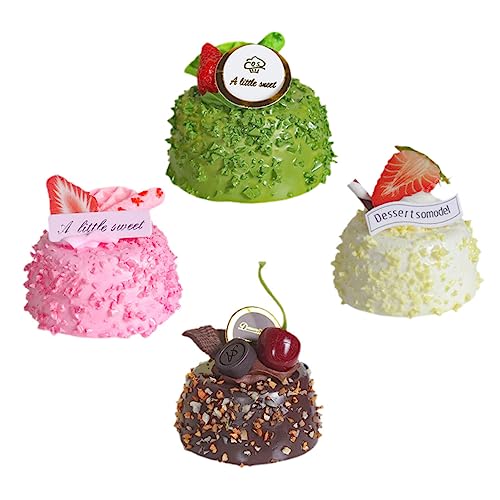 ibasenice 4 Stück Simulation Kuchen Dekoration Gefälschte Kuchen DIY Kuchen Modelle Party Supplies Kuchen Requisiten Faux Kuchen Modell Dekorative Kuchen Modell Künstliche Dessert von ibasenice