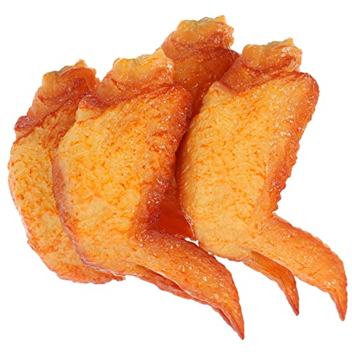 ibasenice 4 Stück Simulierte Chicken Wings Und Drumsticks Überraschungsspielzeug Für Mädchen Lebensmittel Für Die Spielküche Lebensmittelspielzeug Gefälschtes Essen Hühnerflügel PVC von ibasenice