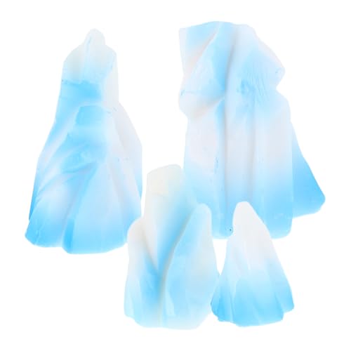 ibasenice 4 Stück Simulierte Eisberg -Ornamente Mini -Eisbergfigur Dekoration Wohnkultur Mikro Resin Figuren Langlebige Miniaturen Miniaturornament Miniatur -Eisberg -Figuren Harz von ibasenice