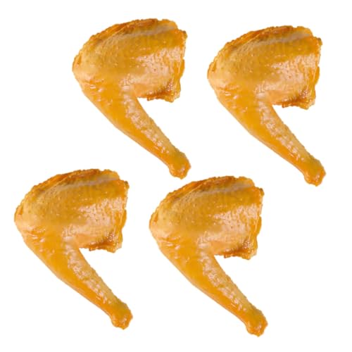 ibasenice 4 Stück Simulierte Hühnerflügel Fake-Food- Food-Modell Künstliches Beinmodell Lebensmitteldekor Verschleißfestes Lebensmittelmodell Falsches Bein Gefälschtes Essen PVC Yellow von ibasenice