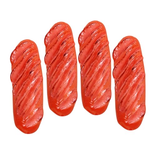 ibasenice 4 Stück Simulierte Wurst Simulation Lebensmittelwurst lebensechte Bratwurst tatsächl praktisches Hotdog Hot Dogs gefälschter Hot Dog Küchenbratwurst für zu Hause künstlich Modell von ibasenice