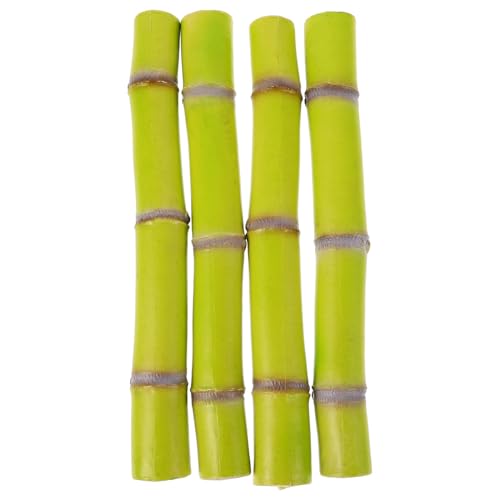 ibasenice 4 Stück Simuliertes Zuckerrohrmodell Gefälschtes Zuckerrohr Zuckerrohrpflanze Dandiya-Sticks Künstliches Zuckerrohrspielzeug Künstliche Pflanzen Im Freien Light Green Plastik von ibasenice