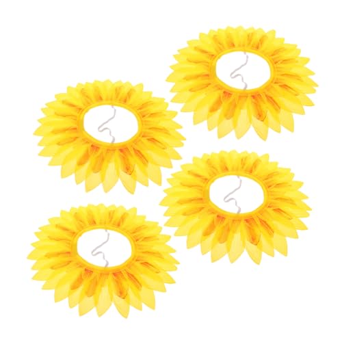 ibasenice 4 Stück Sonnenblumenkopfbedeckung Party-requisite Blumenkrone Für Mädchen Blumenkronen -sonnenblumen Kopfbedeckung Sonnenblumen-kopfbedeckung Sonnenblume Kopfstück Seidentuch Gelb von ibasenice