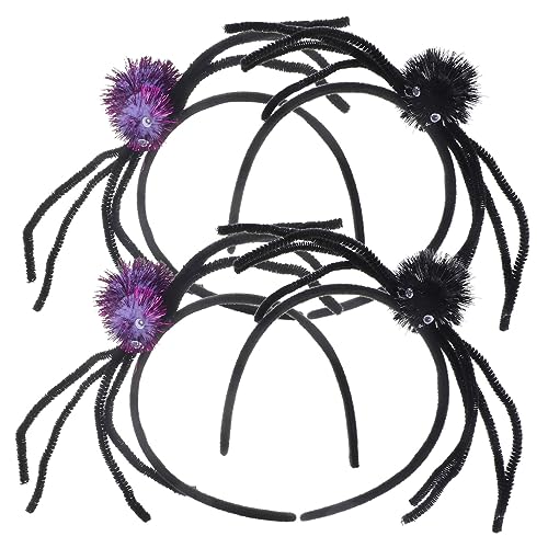 ibasenice 4 Stück Spinnen Stirnband Stirnbänder Halloween Haar Accessoires Spinnennetz Halloween Aufblasbares Spinnenkostüm Halloween Party Stirnband Cosplay Spinnen von ibasenice