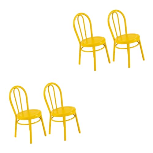ibasenice 4 Stück Stuhl Kleines Möbelmodell Miniaturstühle Für Miniatur-esszimmerstühle Miniaturstühle Zum Basteln Puppenhaus Küchenmöbel Mikrohandwerk Werkzeug Eisen Kleine Möbel Haushalt von ibasenice