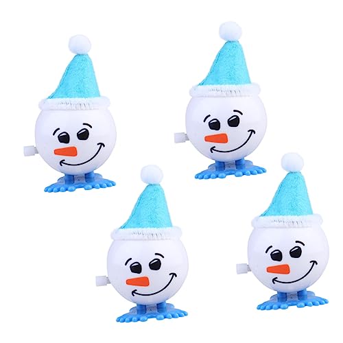 ibasenice 4 Stück Teiliges Aufziehspielzeug Weihnachtsmann Schneemann aus Blaue Wind Up Toys mit Lustige Spielzeuge für Partygeschenke und Weihnachtsdeko von ibasenice