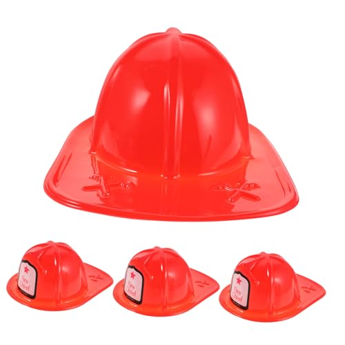 ibasenice 4 Stück Teiliges Feuerwehrhelm Kunststoff Feuerwehrkostüm Helm mit Realistischem Design für Halloween Rollenspiel Party Zubehör und Haaraccessoires von ibasenice
