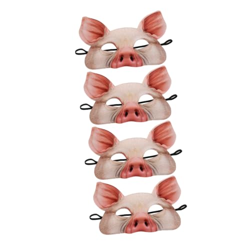 ibasenice 4 Stück Teiliges Halbes Schweinemasken Leichtem EVA Atmungsaktiv Vielseitig für Halloween Karneval Kostüm Party Cosplay und Maskerade Komfortabel und Stilvoll für Themenfeste von ibasenice