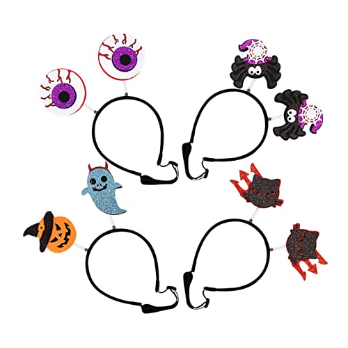 ibasenice 4 Stück Teiliges Halloween Haarschmuck für Hunde Verstellbare Haarschleifen mit Spider Witch Hut Katzen Augenkugel und Kürbisgeist für Haustierpartys und Kreative Dekorationen von ibasenice