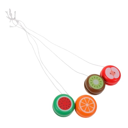 ibasenice 4 Stück Teiliges Holz-yoyo mit Niedlichen Obstmotiven Tragbare Schnurspielzeuge für Reaktionsschnell für Anfänger Vielseitiges Lernspielzeug und Partypreise für Kindergarten und von ibasenice