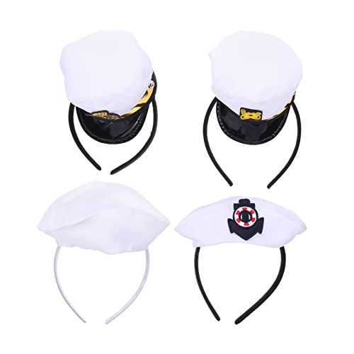 ibasenice 4 Stück Teiliges Kapitänsmütze Haarreif Matrosen Kopfschmuck Kostüm Zubehör für Halloween Karneval Party von ibasenice