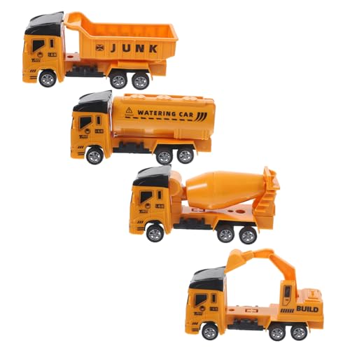 ibasenice 4 Stück Teiliges Kleine Pull Back Autos aus Robustem Kunststoff Realistische Baustellenfahrzeug Modelle Langlebig und Widerstandsfähig als Kinderspielzeug für Kreatives von ibasenice