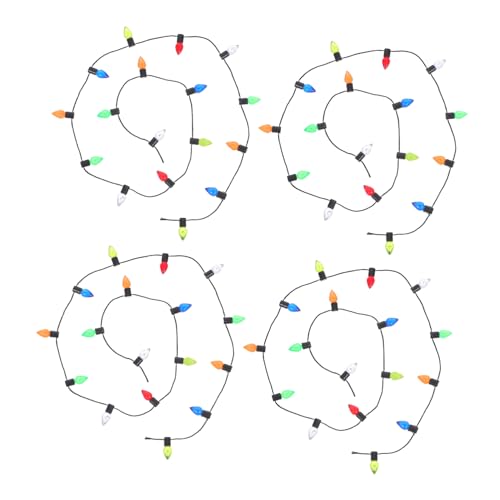 ibasenice 4 Stück Teiliges Mini-perlen-lichterketten- Winzige Weihnachtsbaum-glühbirnen Transparente Bunte Mini-Lichter Lang für Puppenhäuser Feengärten und Festliche Dekorationen von ibasenice