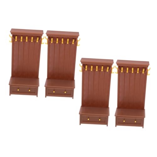 ibasenice 4 Stück Teiliges Miniatur Puppenhaus Möbelset Retro Schrank Funktionale Aufbewahrung für Puppenkleidung und Accessoires für Rollenspiele und Kreative von ibasenice