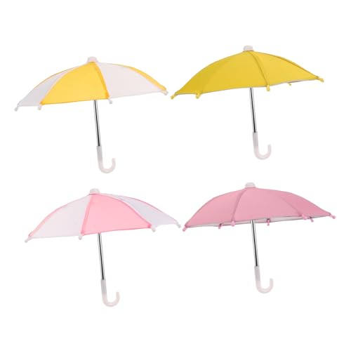 ibasenice 4 Stück Teiliges Niedliche Puppen Regenschirme Leichte Farbige Sommer Regen Schirm Spielzeuge Wetterfeste Puppenzubehör für Mädchen als Dekoration und Rollenspiel Requisiten von ibasenice