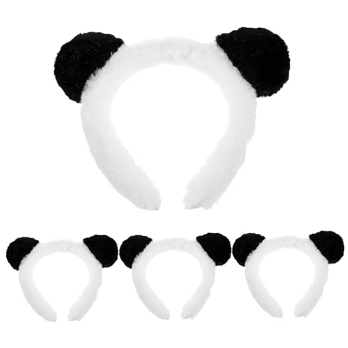 ibasenice 4 Stück Teiliges Panda Ohren Haarband Leichtes Bequemes Cosplay Stirnband für Party Karneval Kostüm-events Wiederverwendbar für Schnelle Verkleidung und Thematische Festlichkeiten von ibasenice